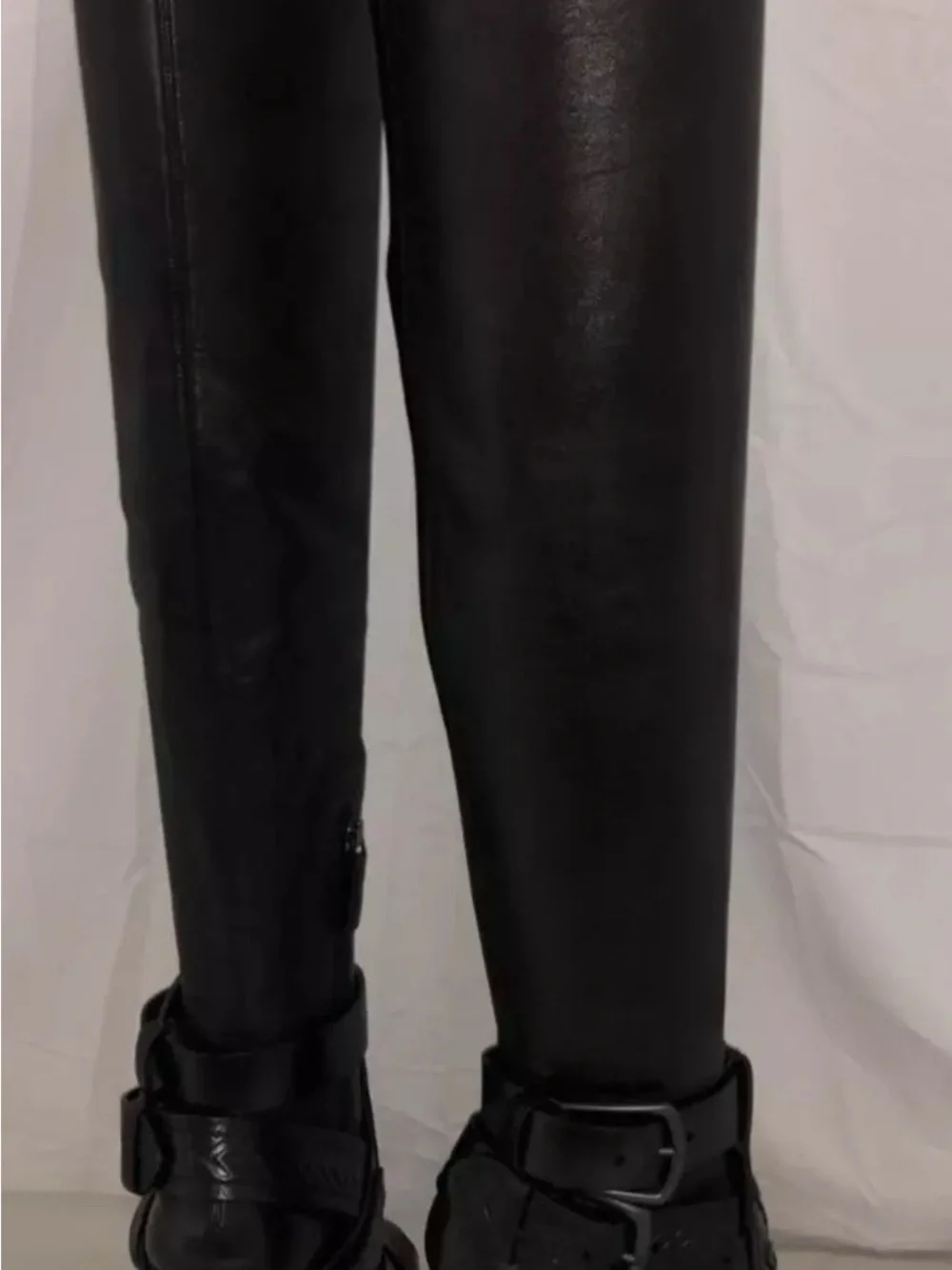Tom Ford Black Leather Over-The-Knee Buckle Boots